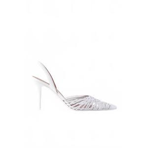 NEW AMINA MUADDI women's lori sling pumps in white
